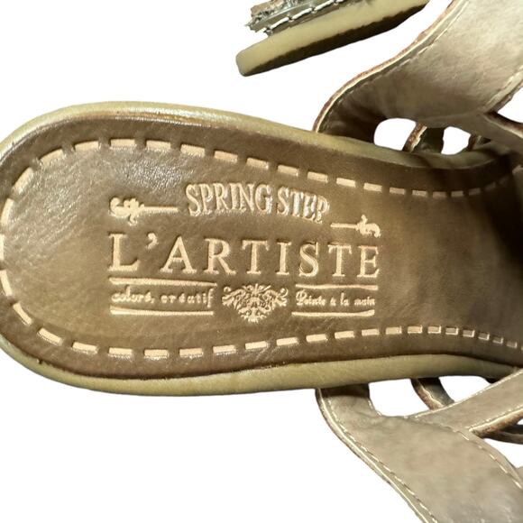 L'ARTISTE Quinne Strappy Slingback  Wedge Sandals Tan Size 39 /US 8 - Picture 10 of 12